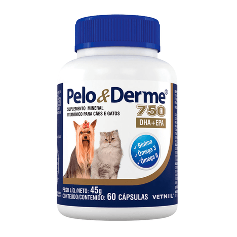 Suplemento Pelo & Derme 750mg DHA+EPA com 60 Cápsulas
