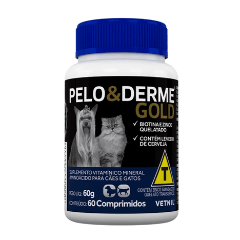 Suplemento Pelo & Derme Gold com 60 Comprimidos Suplemento Pelo & Derme Gold com 60 Comprimidos