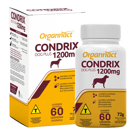 Suplemento Condrix Dog Plus para Cães com 60 Tabletes de 1200 mg Suplemento Condrix Dog Plus para Cães com 60 Tabletes de 1200 mg
