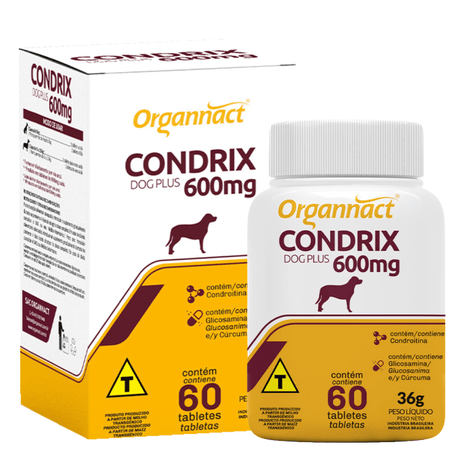 Suplemento Condrix Dog Plus para Cães com 60 Tabletes de 600 mg Suplemento Condrix Dog Plus para Cães com 60 Tabletes de 600 mg