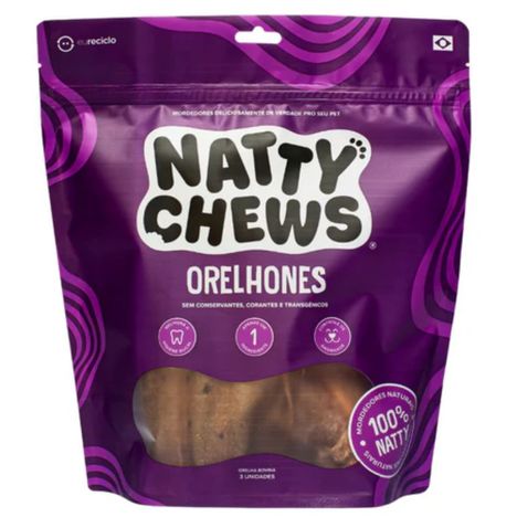 Orelhones Orelha Bovina Natty Chews Desidratada com 3 Unidades