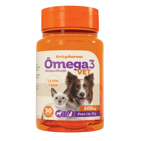 Suplemento Ômega 3 Vet 500mg com 30 Cápsulas