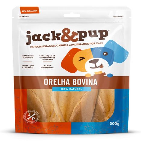 Petisco Jack&Pup Orelha Bovina para Cães 300g Petisco Jack&Pup Orelha Bovina para Cães 300g
