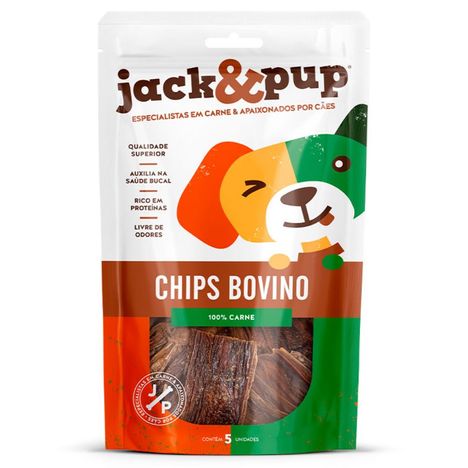 Petisco Jack&Pup Chips Bovino para Cães Petisco Jack&Pup Chips Bovino para Cães