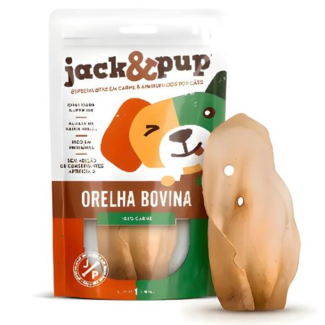 Osso Jack&Pup Orelha Bovina para Cães de Porte Mini e Pequeno Osso Jack&Pup Orelha Bovina para Cães de Porte Mini e Pequeno
