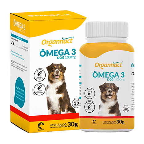 Suplemento Ômega 3 Dog para Cães com 30 Cápsulas de 1000 mg Suplemento Ômega 3 Dog para Cães com 30 Cápsulas de 1000 mg