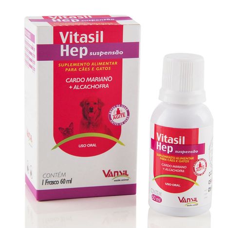 Vitasil Hep Suspensão Suplemento Alimentar Para Cães e Gatos 60ml Vansil Vitasil Hep Suspensão Suplemento Alimentar Para Cães e Gatos 60ml Vansil