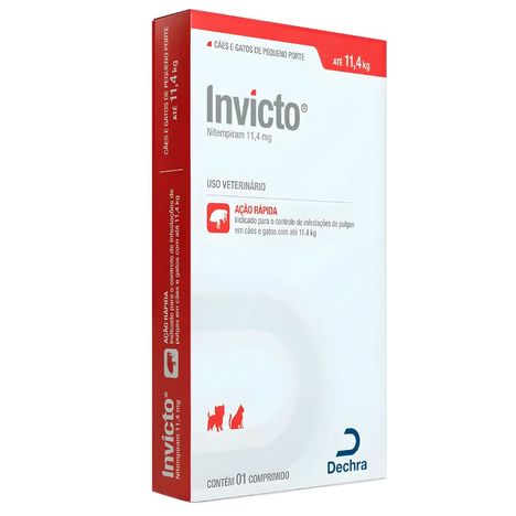 Antipulgas Invicto Cães e Gatos até 11,4 kg Dechra 1 Comprimido para Cães e Gatos