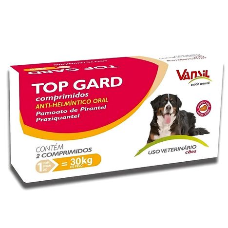 Vermífugo Top Gard 1980mg para Cãe com 2 Comprimidos Vermífugo Top Gard 1980mg para Cãe com 2 Comprimidos