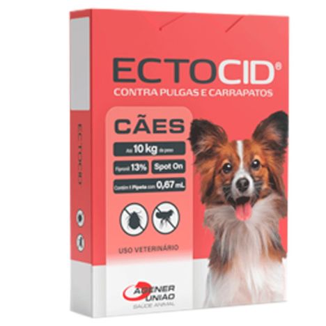 Ectocid Spot On Cães até 10kg Antipulgas e Carrapatos 1 pipeta Ectocid Spot On Cães até 10kg Antipulgas e Carrapatos 1 pipeta