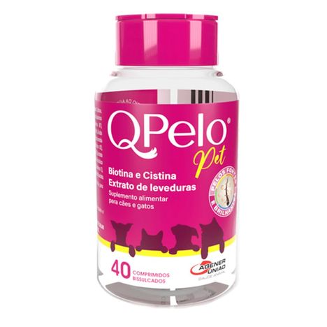 QPelo Pet Suplemento Alimentar para Cães e Gatos 40 Comprimidos