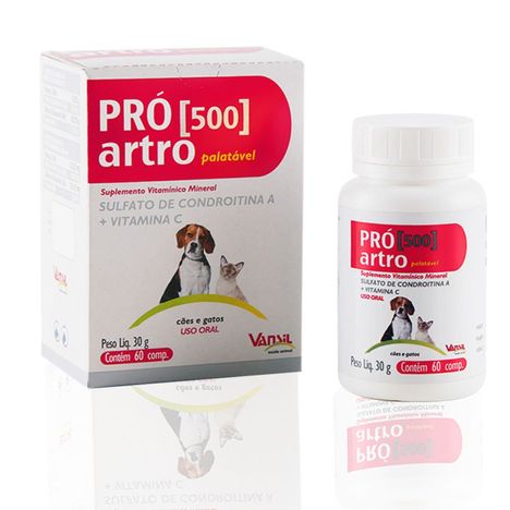 Suplemento Pró Artro 500 para Cães e Gatos 30g Vansil