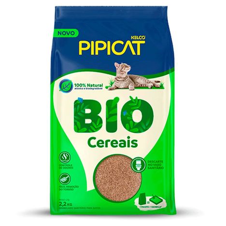 Granulado Sanitário para Gatos Pipicat Bio Cereais 2,2 kg Granulado Sanitário para Gatos Pipicat Bio Cereais 2,2 kg