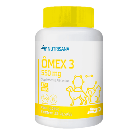 Suplemento Nutrisana Ômex 3 para Cães e Gatos com 30 Cápsulas de 550 mg Suplemento Nutrisana Ômex 3 para Cães e Gatos com 30 Cápsulas de 550 mg