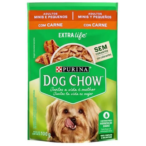 Ração Úmida Sachê Dog Chow Purina Cães Adultos de Porte Mini e Pequenos Sabor Carne 100g Ração Úmida Sachê Dog Chow Purina Cães Adultos de Porte Mini e Pequenos Sabor Carne 100g