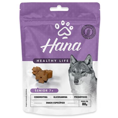 Snack Hana Healthy Life Sênior 7+ para Cães 80g Snack Hana Healthy Life Sênior 7+ para Cães 80g