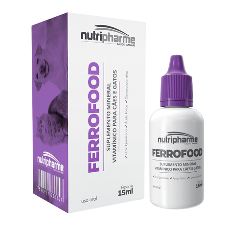 Suplemento Ferrofood para Cães e Gatos com 15 ml