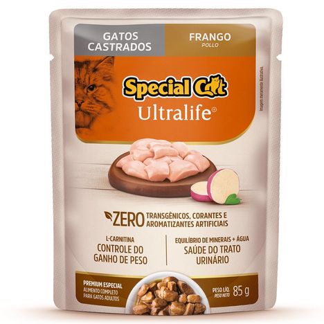 Sachê Special Cat Ultralife para Gatos Castrados Sabor Frango com Bata-Doce 85g Sachê Special Cat Ultralife para Gatos Castrados Sabor Frango com Bata-Doce 85g