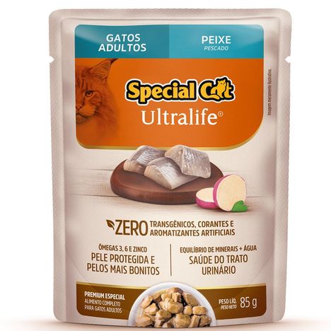 Sachê Special Cat Ultralife para Gatos Adultos Sabor Peixe com Bata-Doce 85g Sachê Special Cat Ultralife para Gatos Adultos Sabor Peixe com Bata-Doce 85g