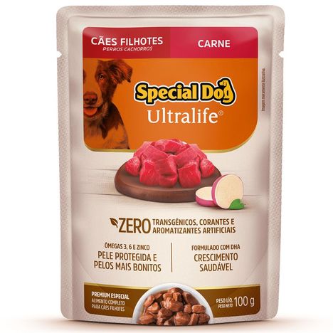 Sachê Special Dog Ultralife para Cães Filhotes Sabor Carne com Bata-Doce 100g