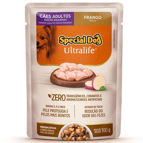 Sachê Special Dog Ultralife para Cães Adultos Raças Pequenas Sabor Frango com Bata-Doce 100g