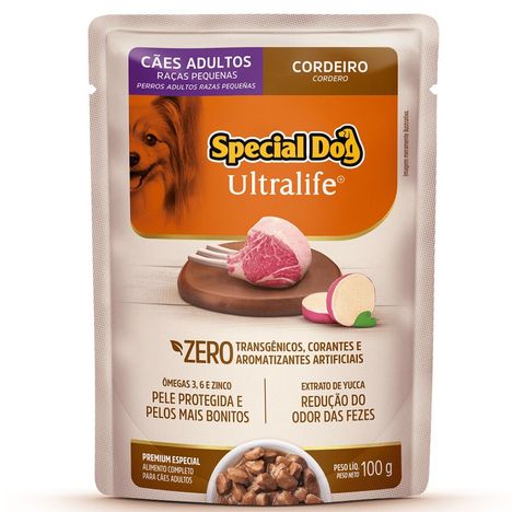 Sachê Special Dog Ultralife para Cães Adultos Raças Pequenas Sabor Cordeiro com Bata-Doce 100g