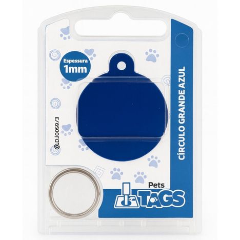 Plaquinha de Identificação Personalizada - Círculo Azul G