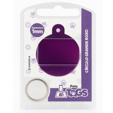 Plaquinha de Identificação Personalizada - Círculo Roxo G