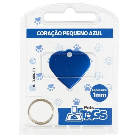 Plaquinha de Identificação Personalizada - Coração Azul P