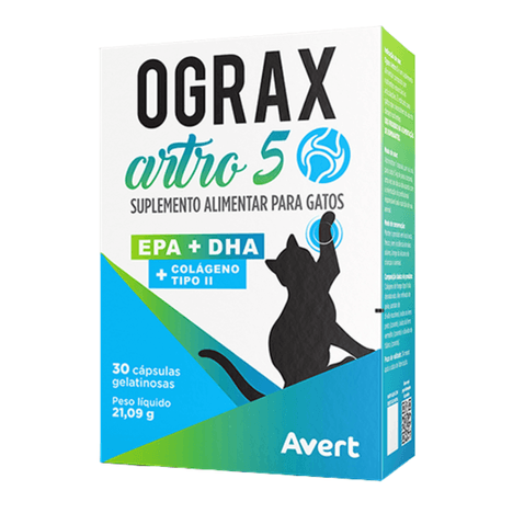 Suplemento Ograx Atro 5 Gatos com 30 cápsulas Suplemento Ograx Atro 5 Gatos com 30 cápsulas