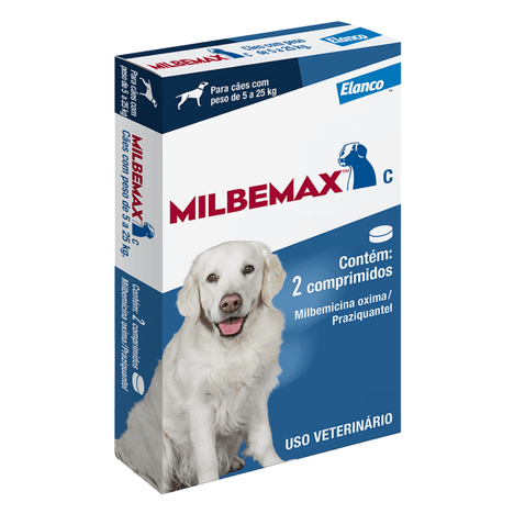 Vermífugo Milbemax C De 5kg á 25kg com 2 Comprimidos Vermífugo Milbemax C De 5kg á 25kg com 2 Comprimidos
