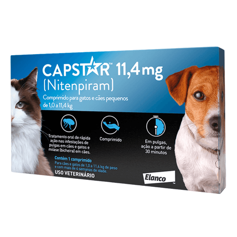 Antipulgas Capstar até 11,4kg com 1 Comprimido Antipulgas Capstar até 11,4kg com 1 Comprimido