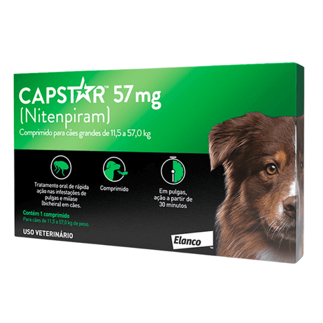 Antipulgas Capstar para Cães de 57 mg com 6 Comprimidos Antipulgas Capstar para Cães de 57 mg com 6 Comprimidos