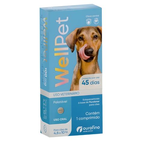 Antipulgas e Carrapatos Wellpet 100 mg para Cães 4,6 a 10 kg 1 Comprimido Antipulgas e Carrapatos Wellpet 100 mg para Cães 4,6 a 10 kg 1 Comprimido