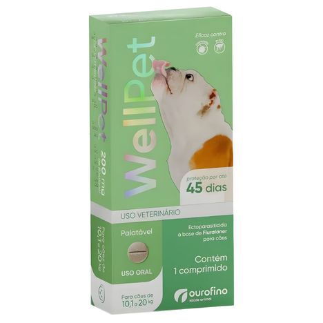 Antipulgas e Carrapatos Wellpet 200 mg para Cães 10,1 a 20 kg 1 Comprimido Antipulgas e Carrapatos Wellpet 200 mg para Cães 10,1 a 20 kg 1 Comprimido