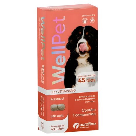 Antipulgas e Carrapatos Wellpet 560 mg para Cães 40,1 a 56 kg 1 Comprimido Antipulgas e Carrapatos Wellpet 560 mg para Cães 40,1 a 56 kg 1 Comprimido