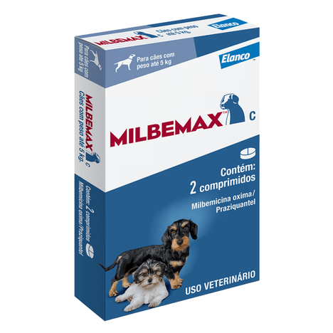Vermífugo Milbemax C até 5kg com 2 Comprimidos Vermífugo Milbemax C até 5kg com 2 Comprimidos