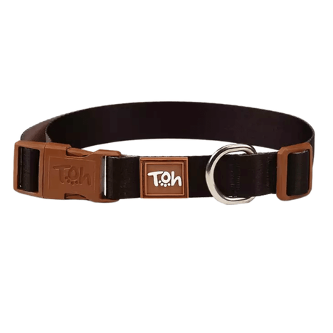 Coleira Basic Toh Preto e Caqui G