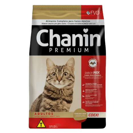 Ração Chanin Mix Premium Carne, Peixe e Frango Para Gatos Adulto 10,1 kg Ração Chanin Mix Premium Carne, Peixe e Frango Para Gatos Adulto 10,1 kg