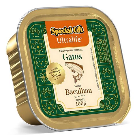 Patê Special Cat Especial de Natal Sabor Bacalhau para Gatos 150g Patê Special Cat Especial de Natal Sabor Bacalhau para Gatos 150g