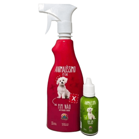 Kit Educador Sanitário Adestrador para Cães Pipi Sim em 30ml e Pipi Não em 500ml Kit Educador Sanitário Adestrador para Cães Pipi Sim em 30ml e Pipi Não em 500ml