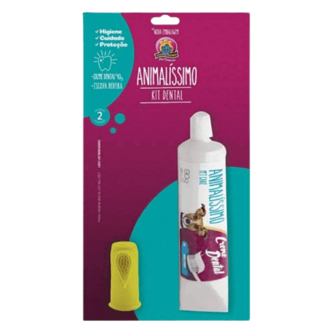 Kit Higiene Bucal com Creme Dental e Escova Dedeira