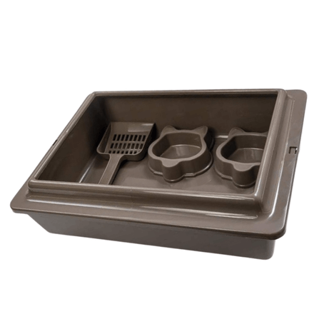 Kit Allcat Bandeja Higiênica Fendi com 2 Comedouros e Pá