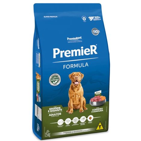 Ração Premier Fórmula Para Cães Adultos de Raças Grandes Sabor Cordeiro e Cenoura 15 kg