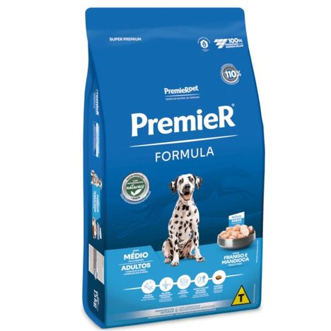 Ração Premier Fórmula Para Cães Adultos de Raças Médias Sabor Frango e Mandioca 20 kg Ração Premier Fórmula Para Cães Adultos de Raças Médias Sabor Frango e Mandioca 20 kg