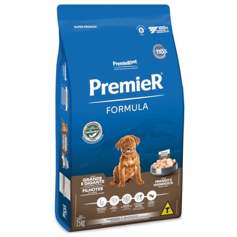 Ração Premier Fórmula Para Cães Filhotes de Raças Grandes Sabor Frango e Mandioca 15 kg Ração Premier Fórmula Para Cães Filhotes de Raças Grandes Sabor Frango e Mandioca 15 kg