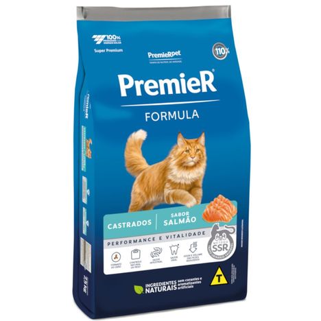 Ração Premier Formúla Gatos Adulto Castrados Sabor Salmão 7,5 kg Ração Premier Formúla Gatos Adulto Castrados Sabor Salmão 7,5 kg