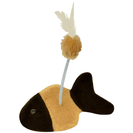 Brinquedo Peixinho em Pelúcia Marrom com Bege