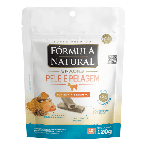 Petisco Fórmula Natural Snacks Pele e Pelagem Cães Adultos Portes Mini e Pequeno 120g Petisco Fórmula Natural Snacks Pele e Pelagem Cães Adultos Portes Mini e Pequeno 120g