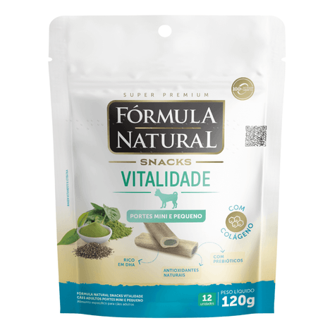 Petisco Fórmula Natural Snacks Vitalidade Cães Adultos Portes Mini e Pequeno 120g Petisco Fórmula Natural Snacks Vitalidade Cães Adultos Portes Mini e Pequeno 120g